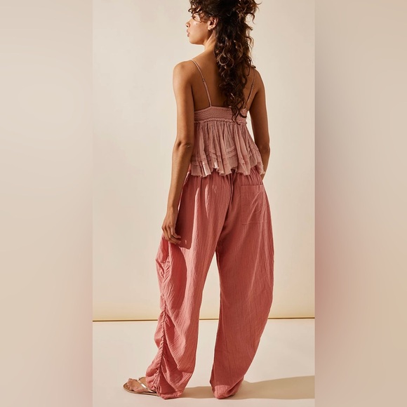Free People Adley Pants Women's Casual Ruched Leg Boho Gauze Pant 36863 Size XL - Picture 3 of 9